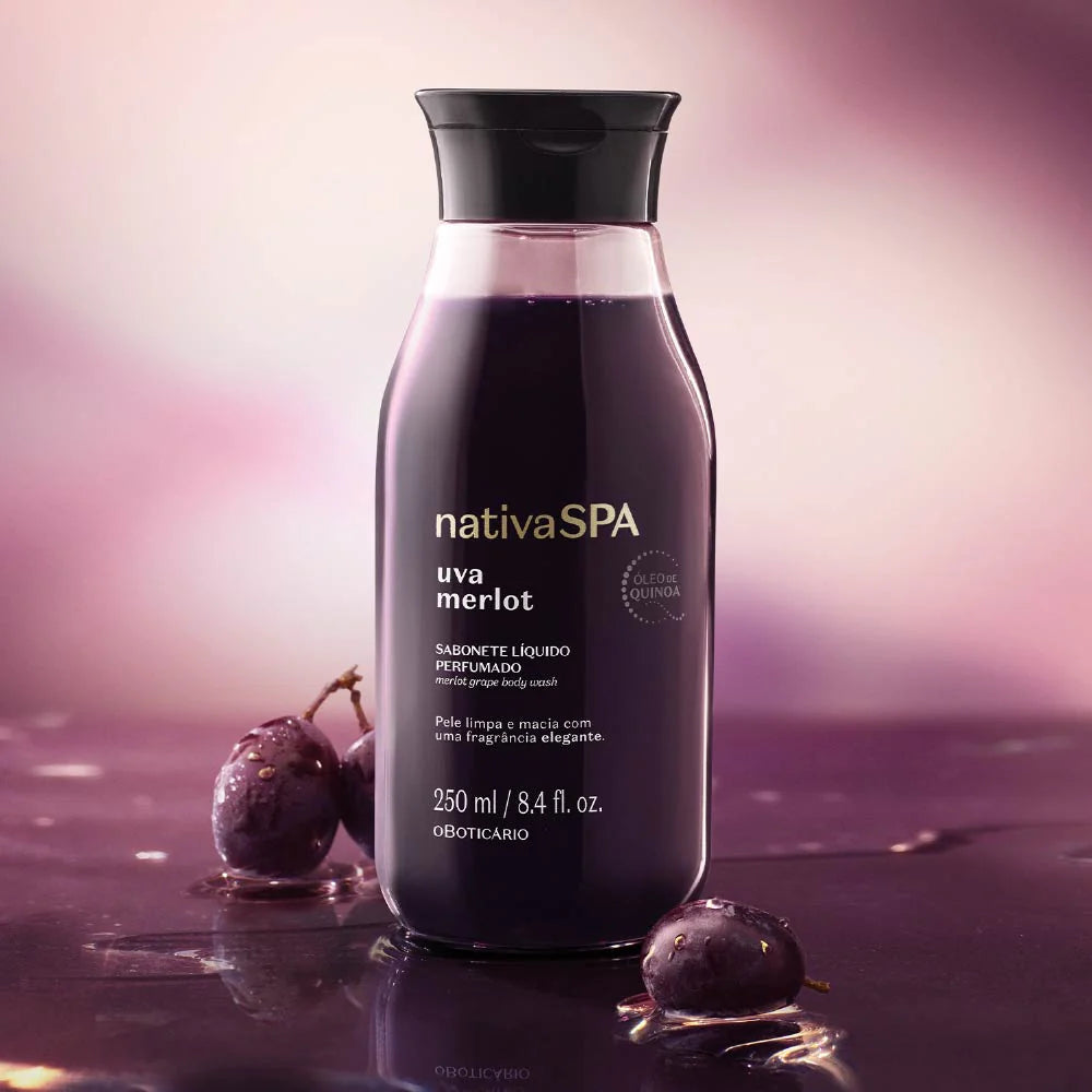 Savon liquide parfumé Nativa Spa Raisin Merlot, 250 ml